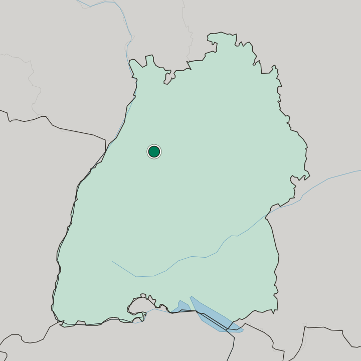 Map showing Pforzheim — In Baden-Württemberg