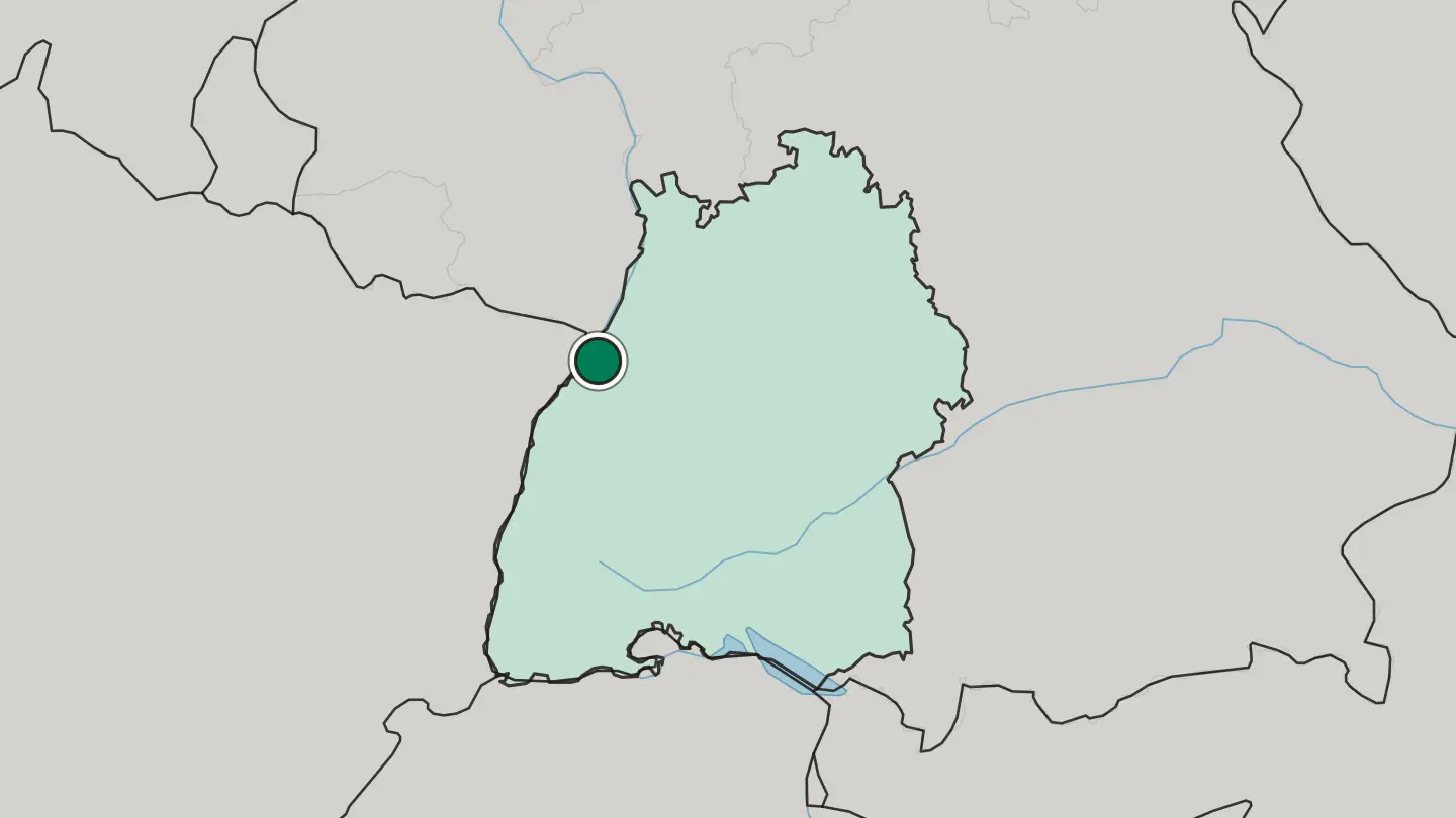 Map of Rastatt in Germany