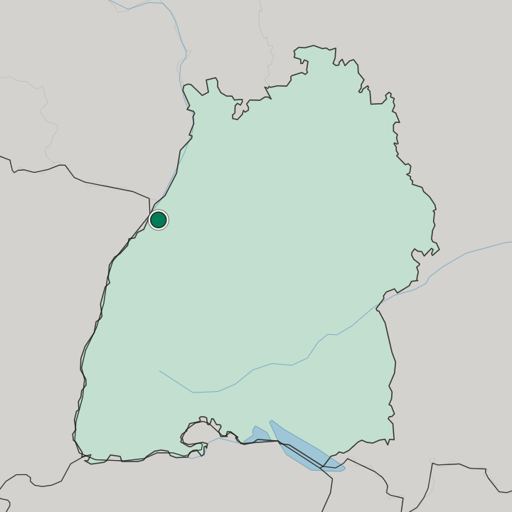 Map showing Rastatt — In Baden-Württemberg