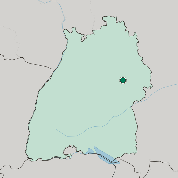 Map showing Schwäbisch Gmünd — In Baden-Württemberg