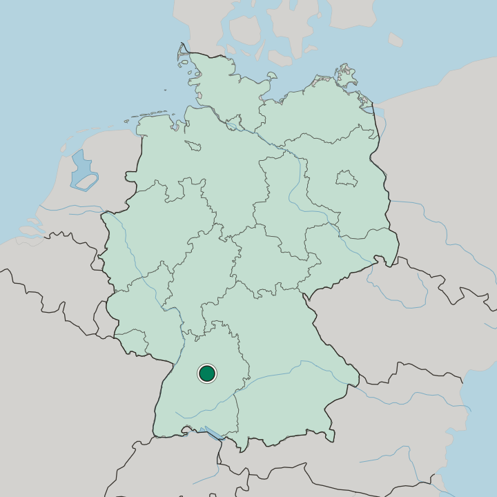 Map showing Stuttgart — In Germany