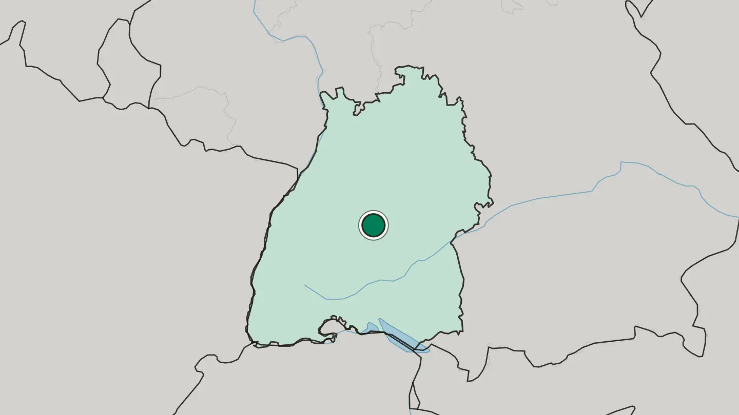 Map of Tübingen in Germany