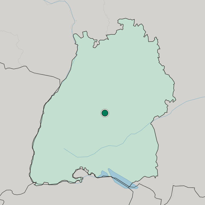 Map showing Lustnau — In Baden-Württemberg