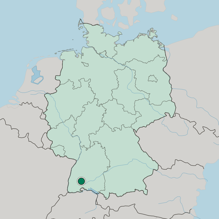 Map showing Villingen-Schwenningen — In Germany