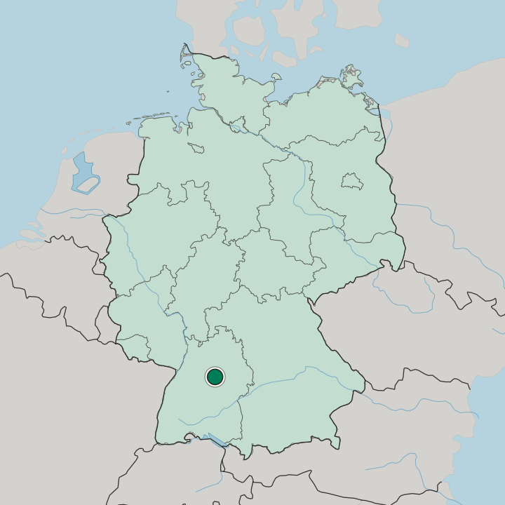 Map showing Waiblingen — In Germany