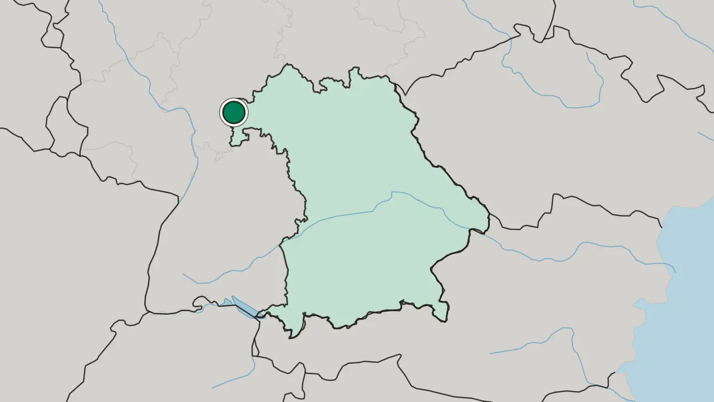 Map of Aschaffenburg in Germany