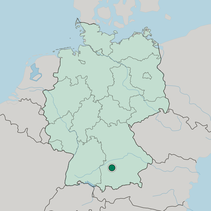 Map showing Augsburg — In Germany