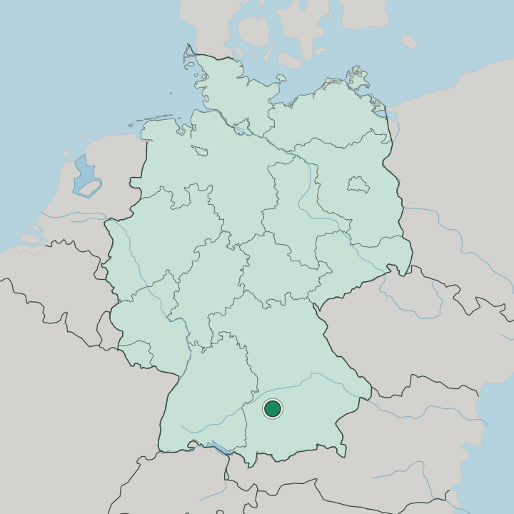 Map showing Augsburg — In Germany