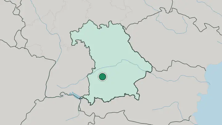 Map of Augsburg in Germany
