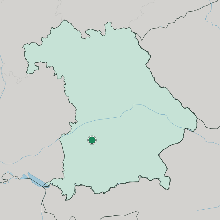 Map showing Augsburg — In Bavaria
