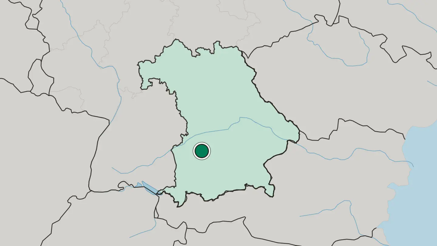 Map of Augsburg in Germany