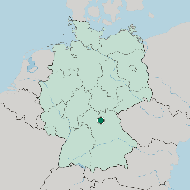 Map showing Bamberg — In Germany
