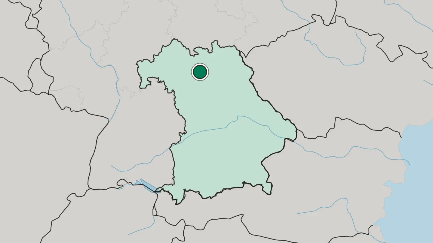 Map of Bamberg in Germany