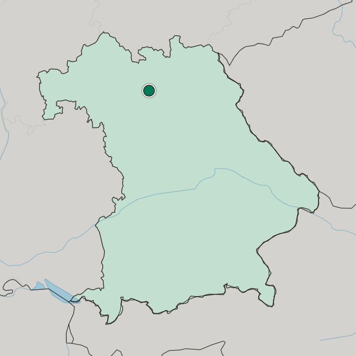 Map showing Bamberg — In Bavaria