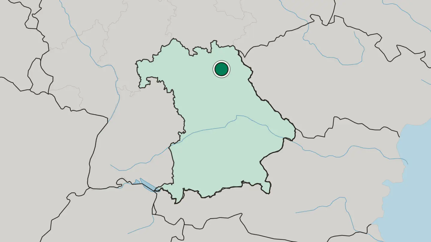 Map of Bayreuth in Germany