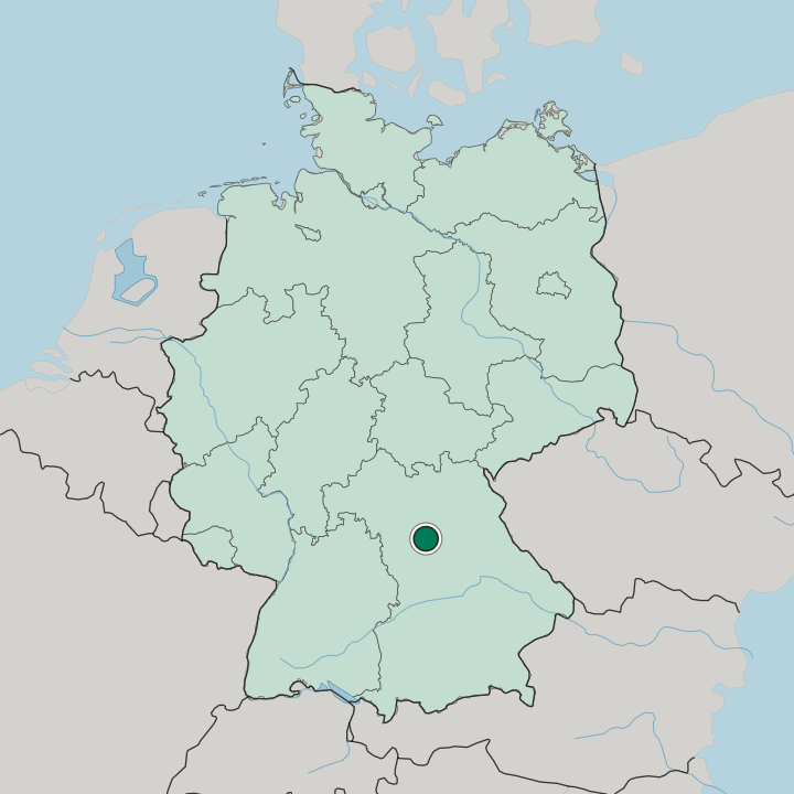 Map showing Fürth — In Germany