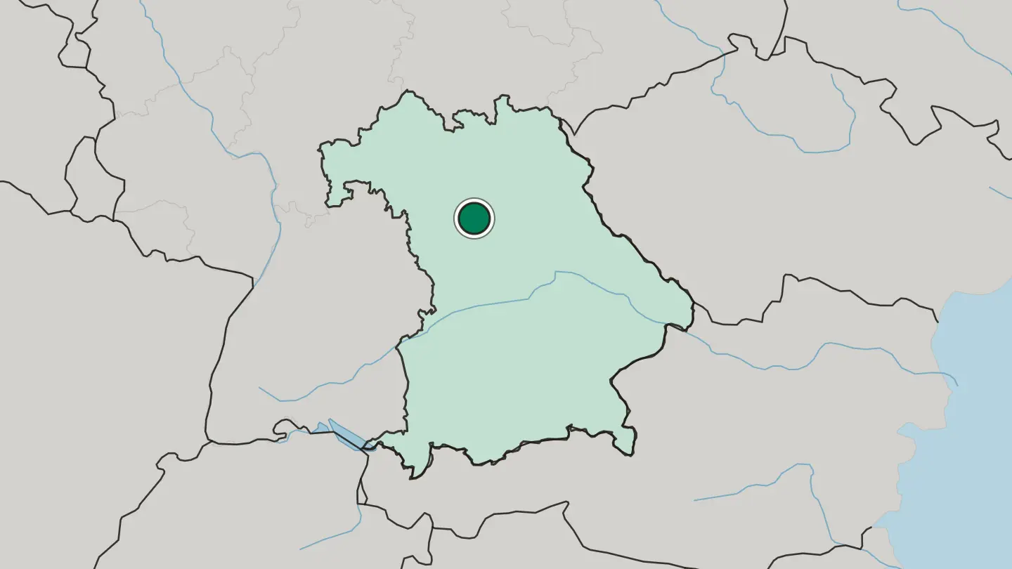Map of Fürth in Germany