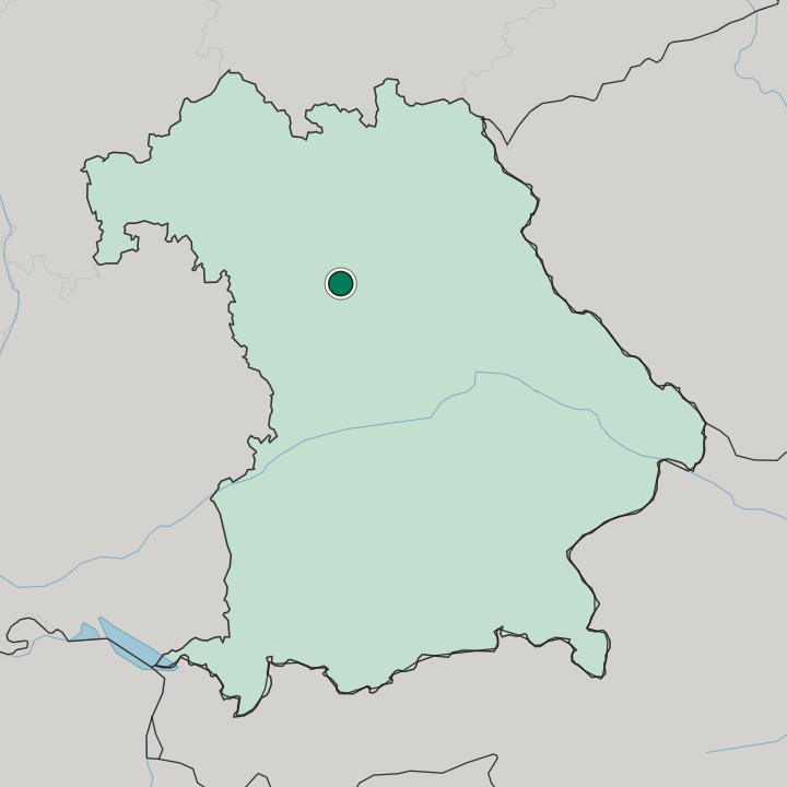 Map showing Fürth — In Bavaria