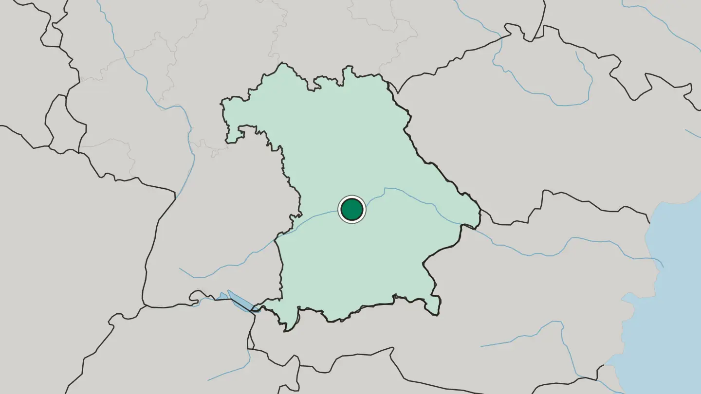Map of Ingolstadt in Germany