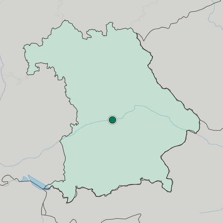 Map showing Ingolstadt — In Bavaria