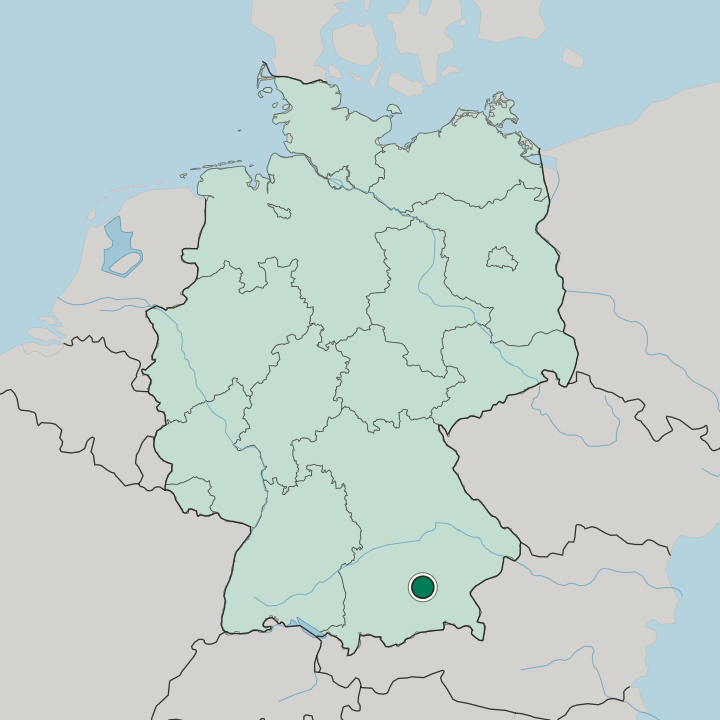 Map showing Kirchheim bei München — In Germany