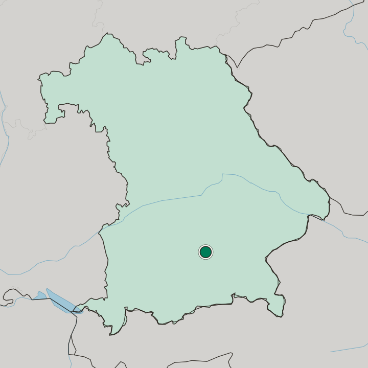 Map showing Kirchheim bei München — In Bavaria