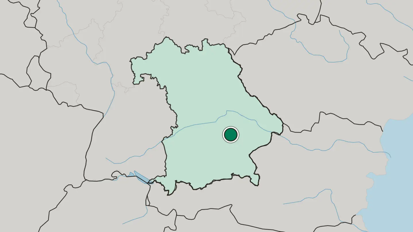 Map of Landshut in Germany