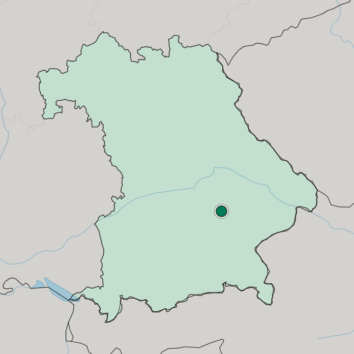 Map showing Landshut — In Bavaria