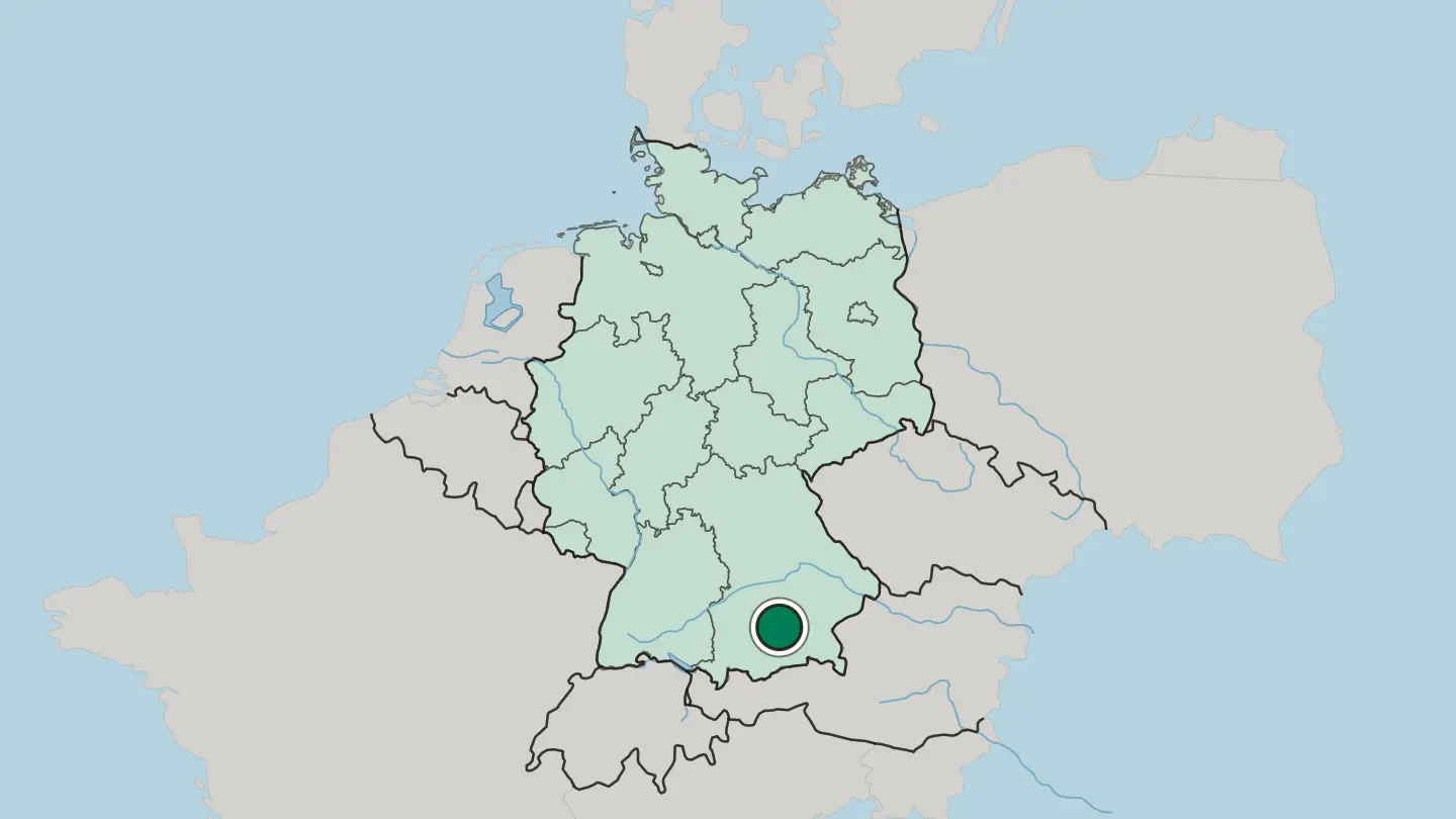 Map of Munich in Germany