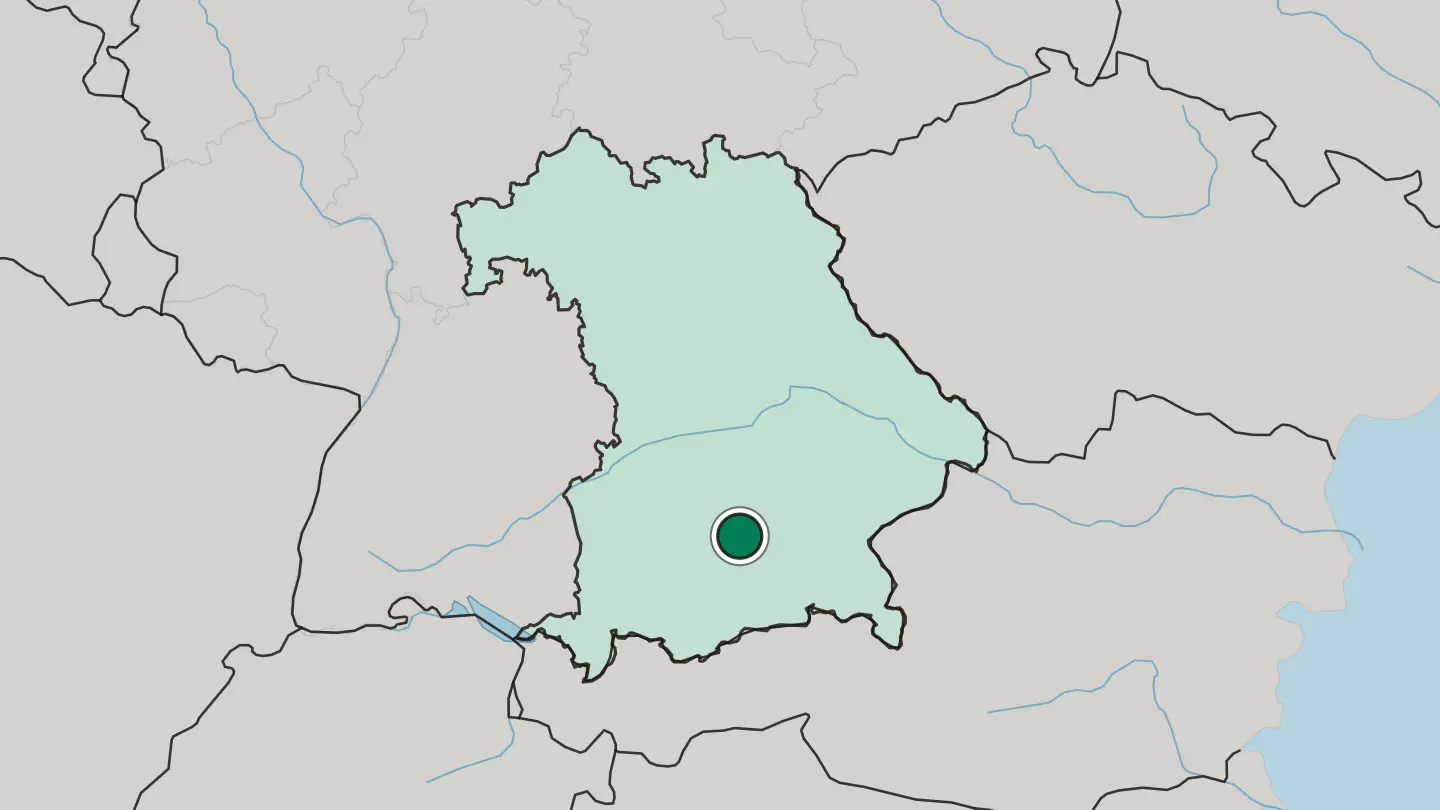 Map of Munich in Germany