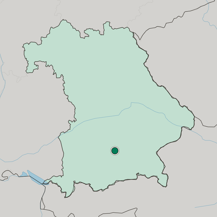 Map showing Munich — In Bavaria