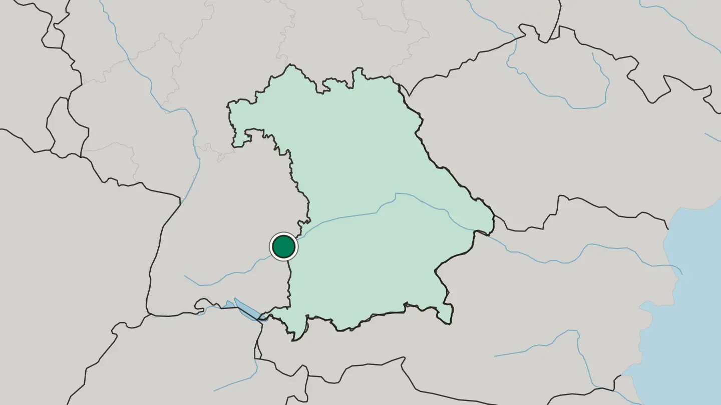 Map of Neu-Ulm in Germany