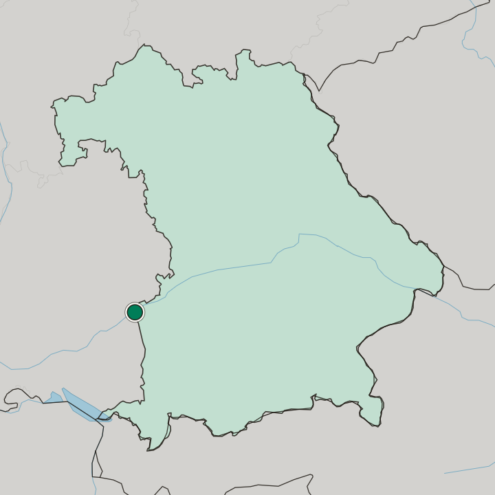 Map showing Neu-Ulm — In Bavaria
