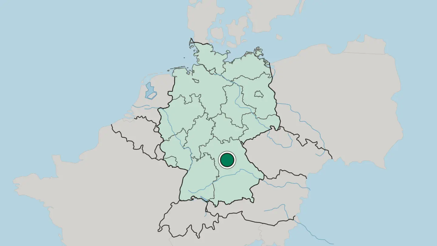 Map of Nuremberg in Germany