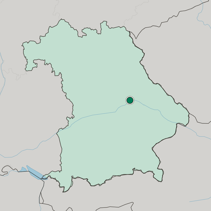 Map showing Regensburg — In Bavaria