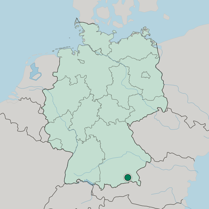 Map showing Rosenheim — In Germany