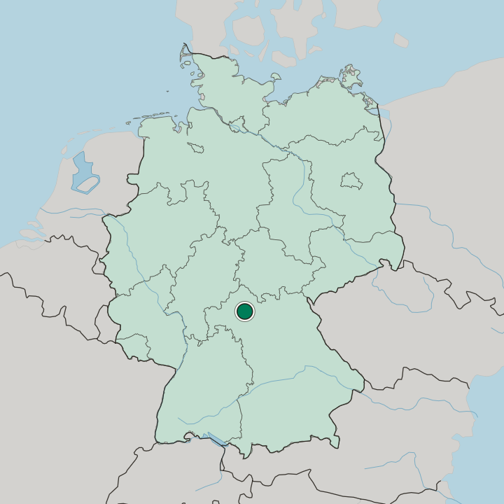 Map showing Schweinfurt — In Germany