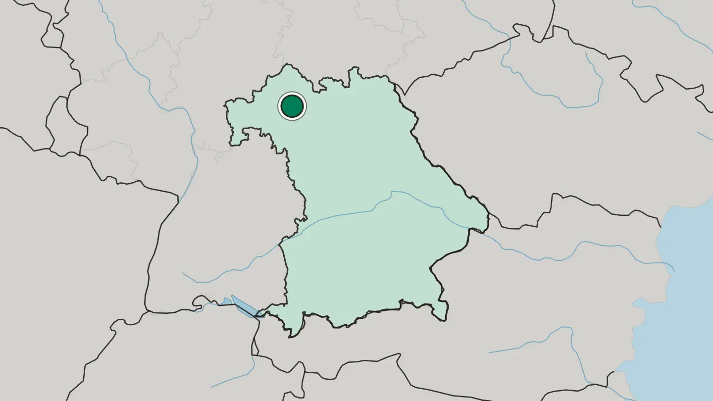 Map of Schweinfurt in Germany