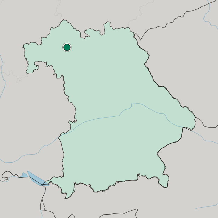 Map showing Schweinfurt — In Bavaria