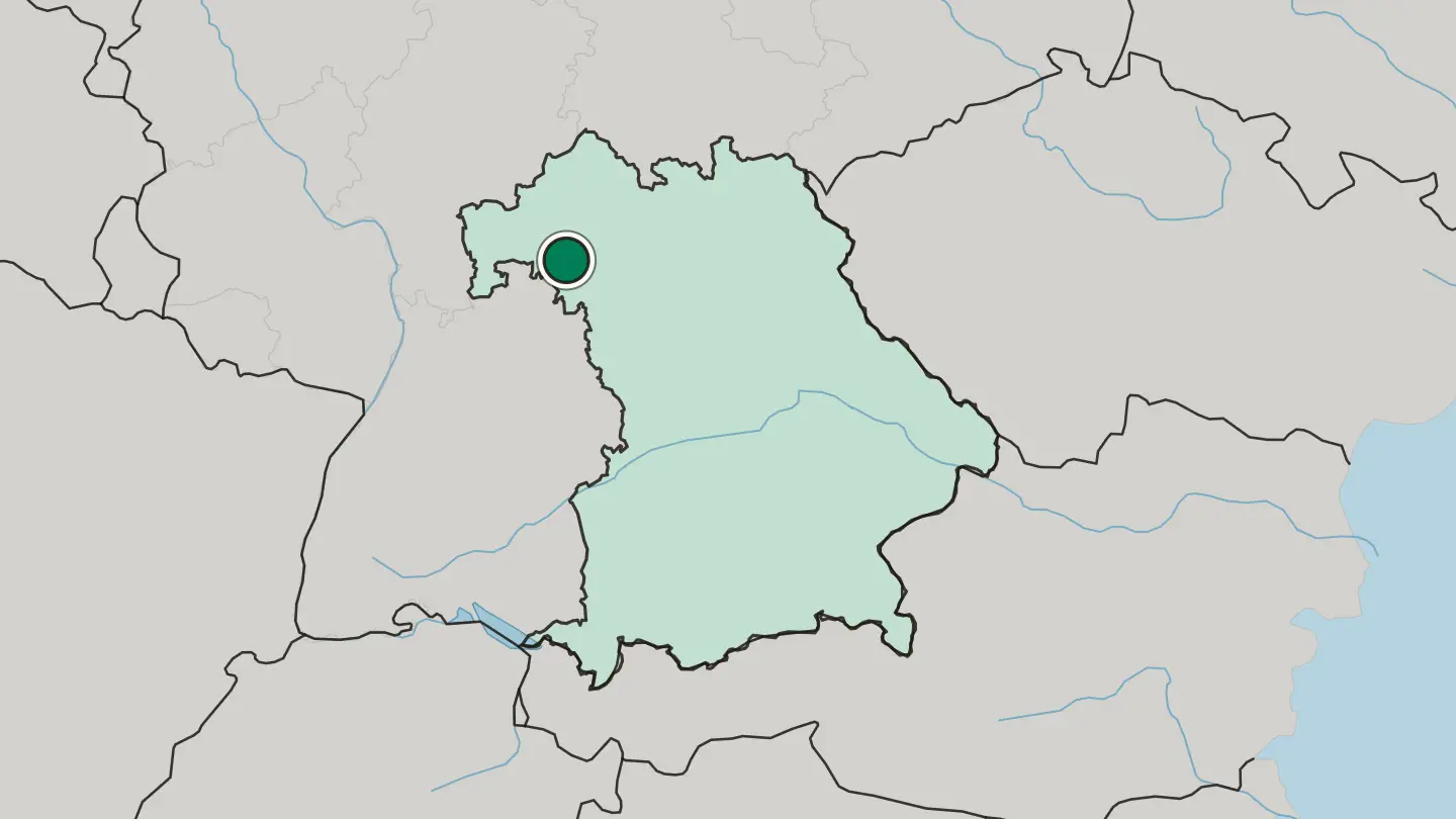 Map of Würzburg in Germany