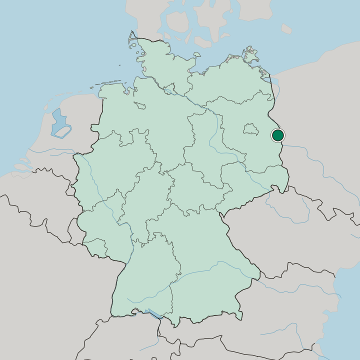Map showing Frankfurt (Oder) — In Germany