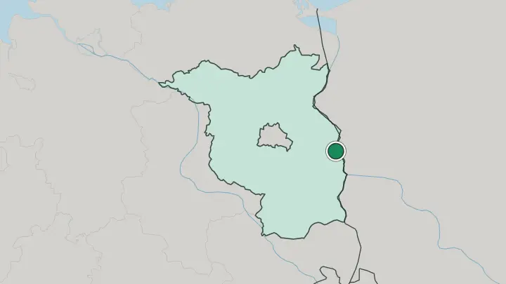 Map of Frankfurt (Oder) in Germany