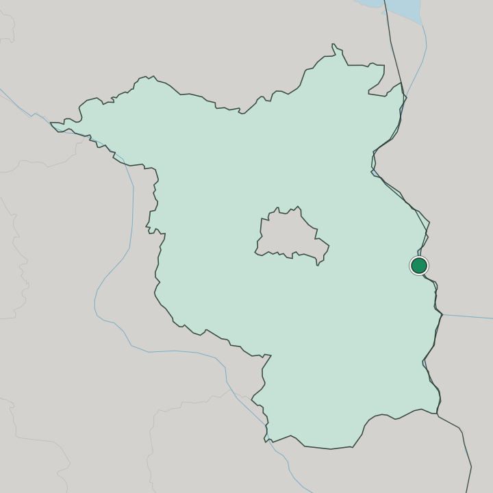 Map showing Frankfurt (Oder) — In Brandenburg