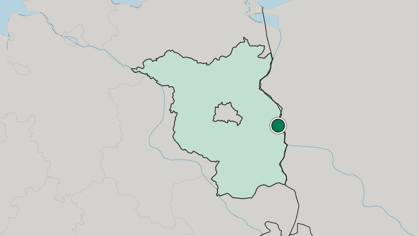Map of Frankfurt (Oder) in Germany