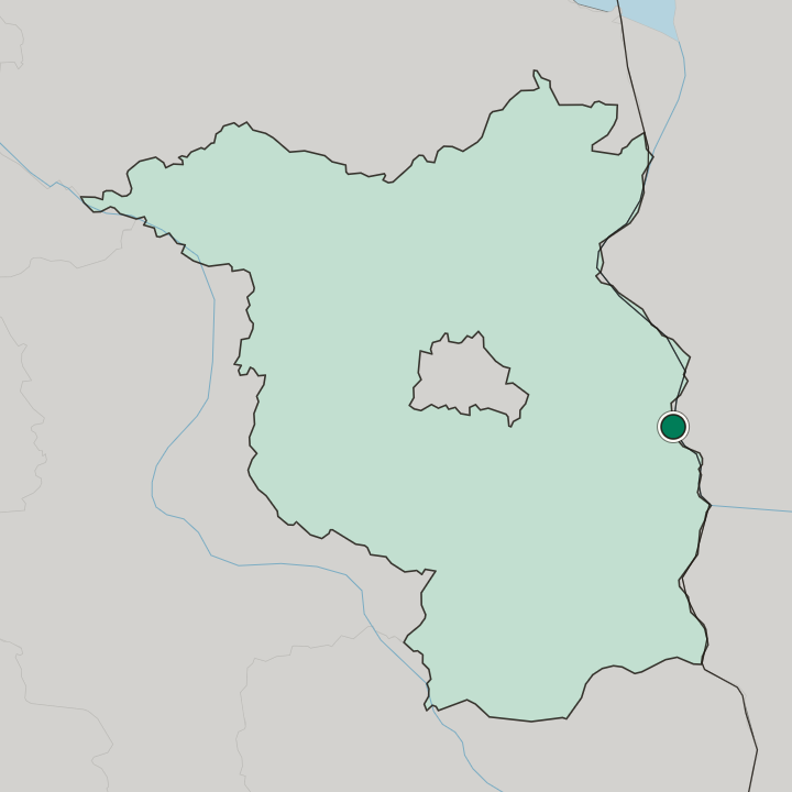 Map showing Frankfurt (Oder) — In Brandenburg