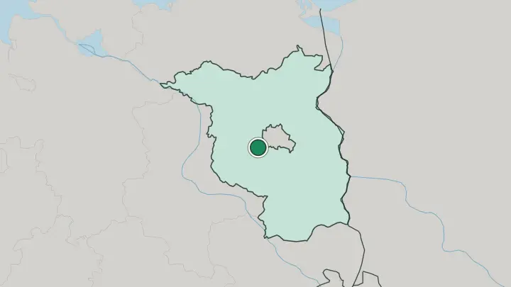 Map of Potsdam in Germany