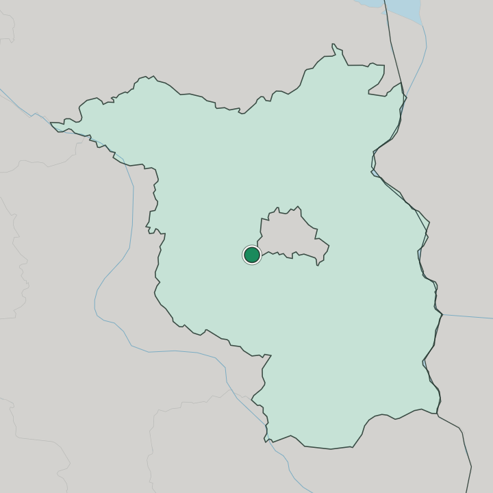 Map showing Potsdam — In Brandenburg