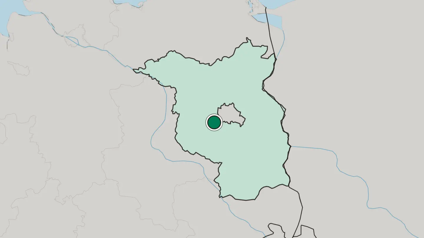 Map of Potsdam in Germany