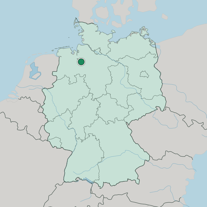 Map showing Bremen — In Germany