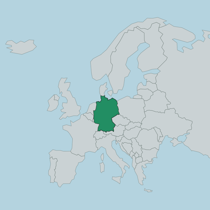 Map showing Germany — In Europe
